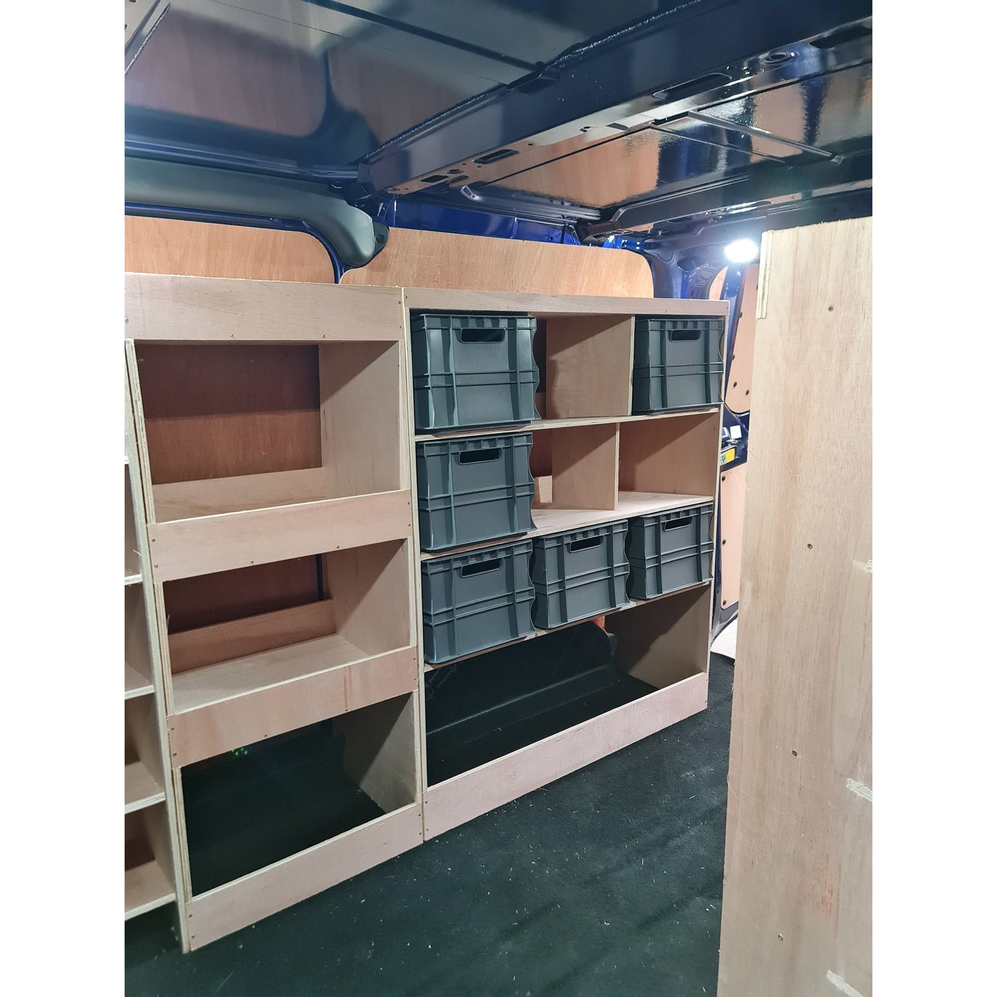 Ford Custom 2012+ SWB Racking Made For Euro Stacking Container Super Wide