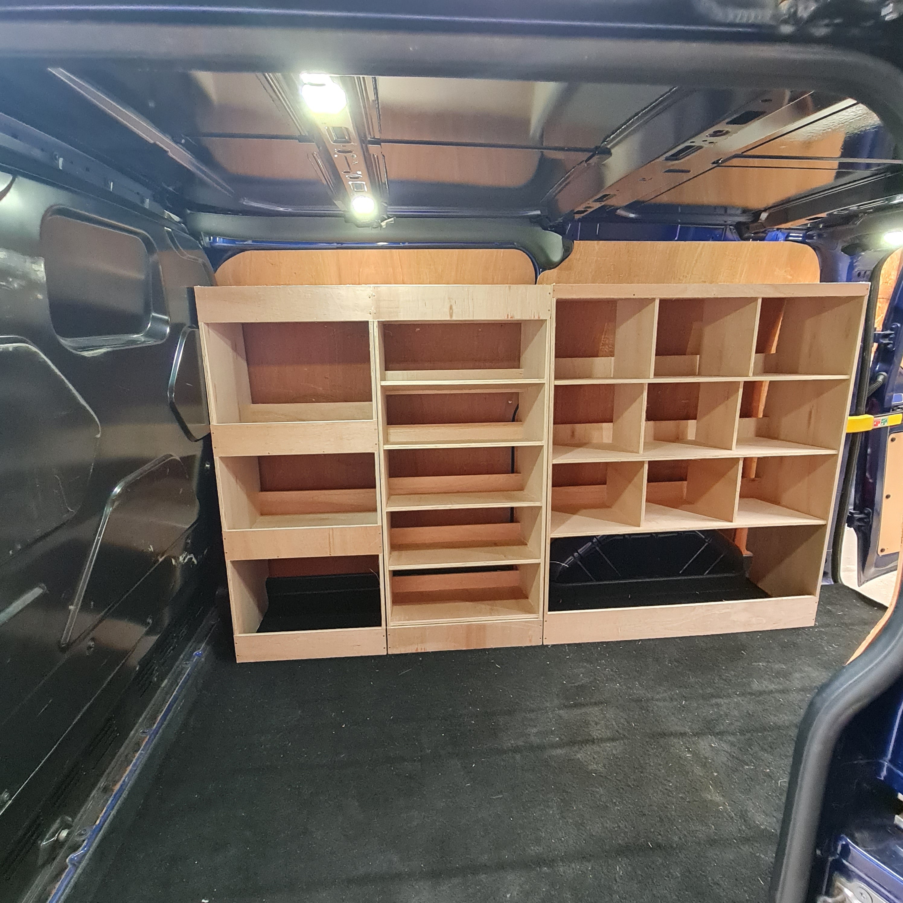 VAN RACKING FORD TRANSIT CUSTOM Euro Stacking Container SUPER WIDE CNC WORK