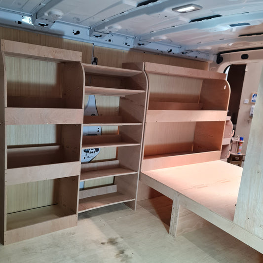 VW Transporter T5/T6 Full Van Racking Kit with Raised Floor – SWB & LWB