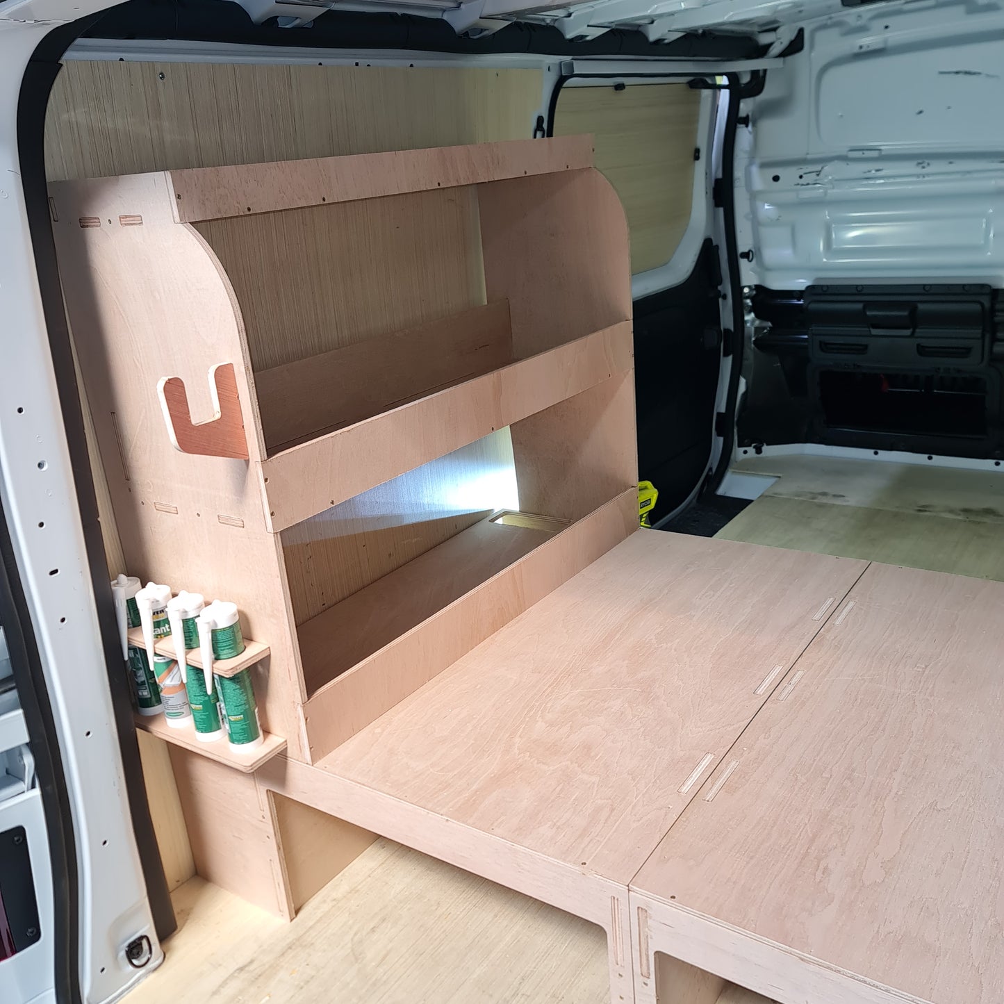 Tool shelving racking for VW Transporter T5/T6 driver side