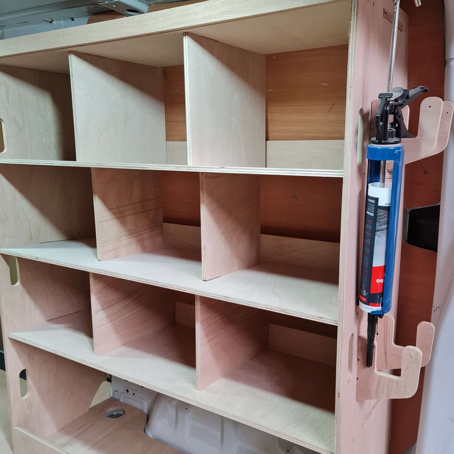 Toyota Proace 12mm plywood container racking unit for professional van organisation and everyday trade use