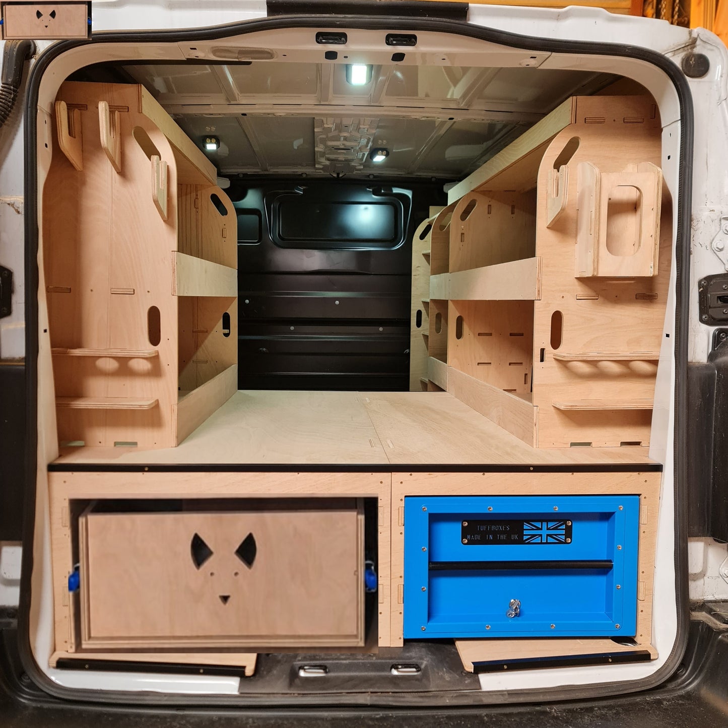 Toyota Proace MWB False Floor Vault Drawers with standard Racking Set #9