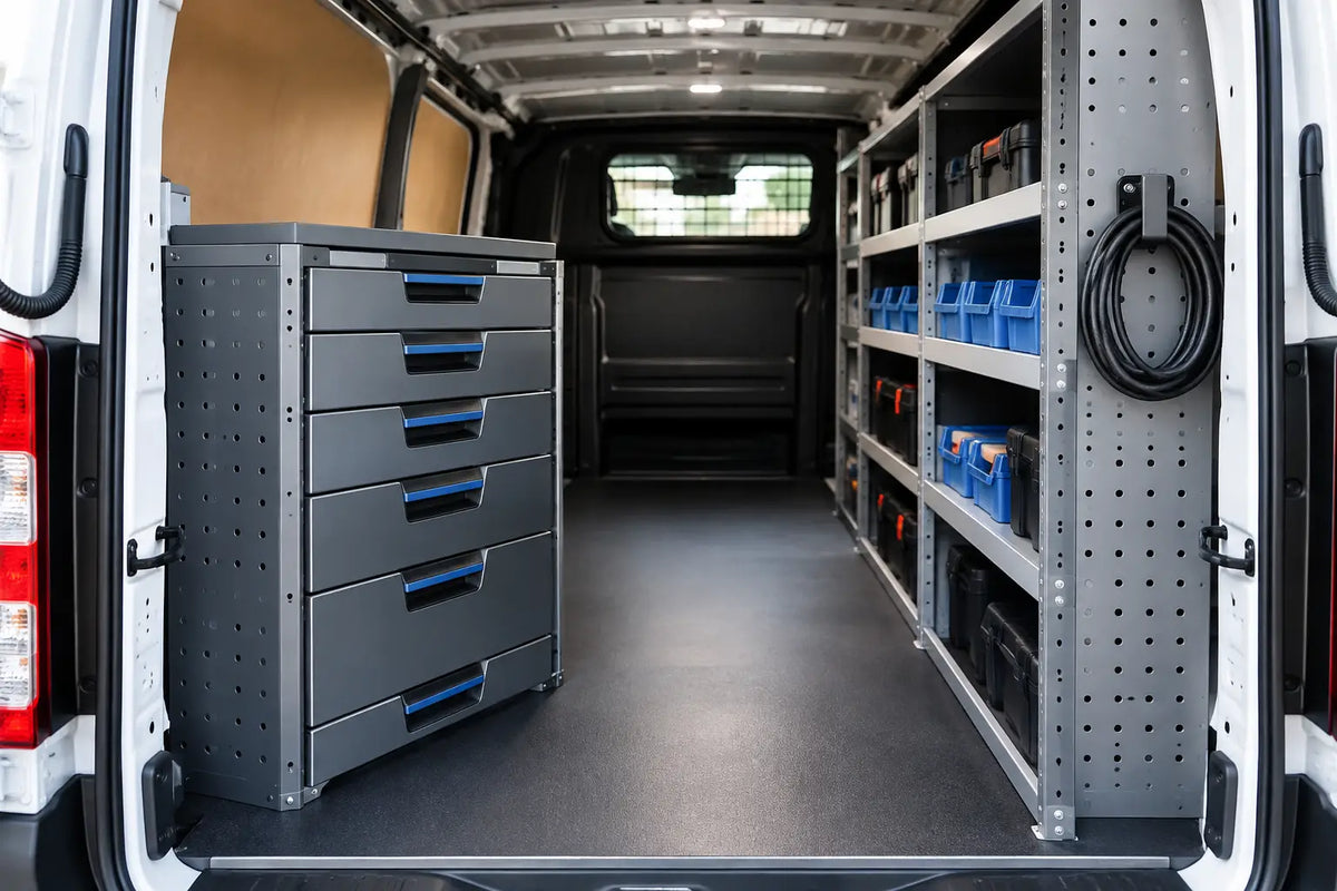 Drawer Units Versus Shelving for Working Vans