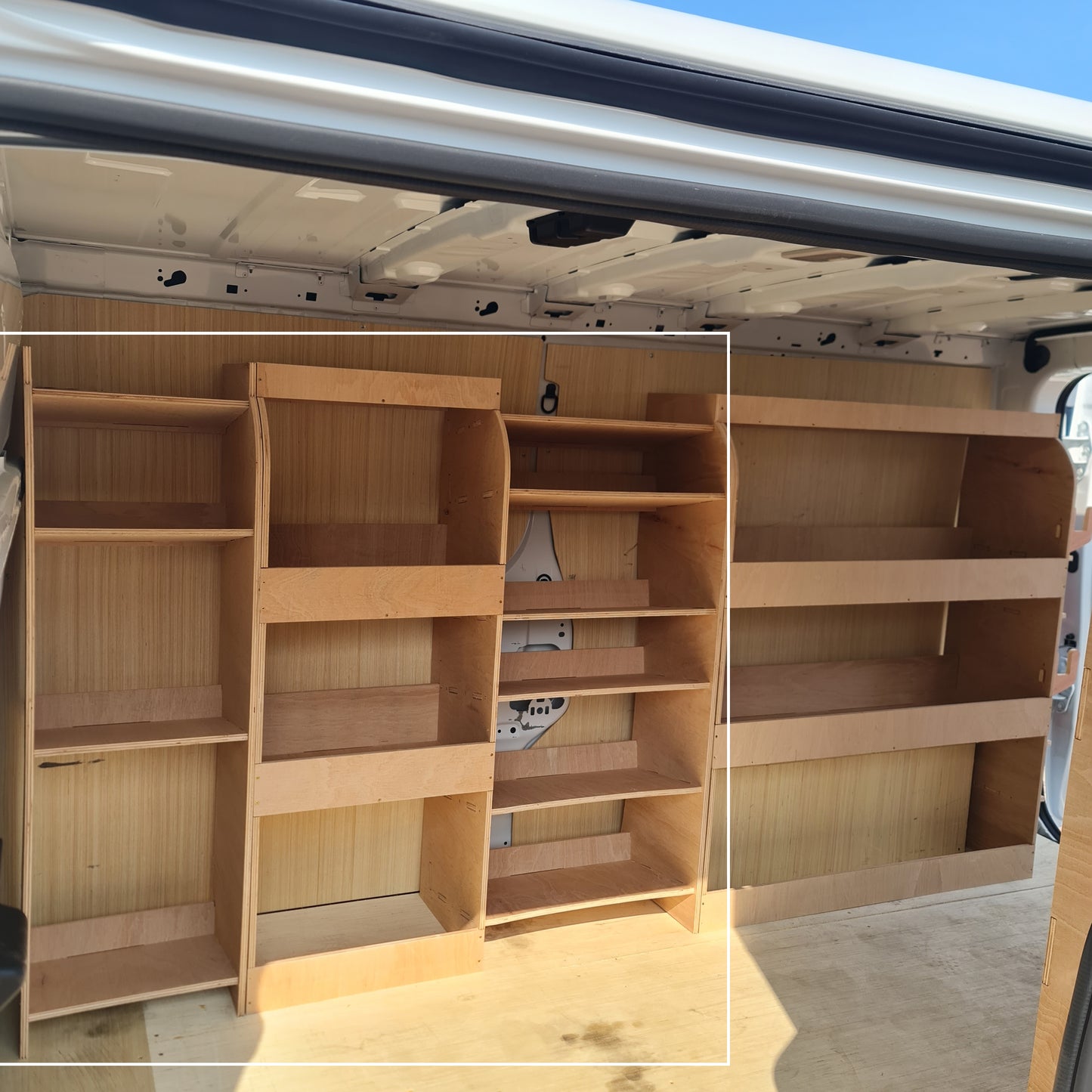 Van Tool and drill Storage Shelving Unit