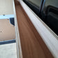 Top rail shelf for plunge saw guide rails and spirit levels – part of bulkhead-side van racking for SWB/LWB vans