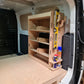 Kia PV5 van racking with organised toolboxes and spray holders