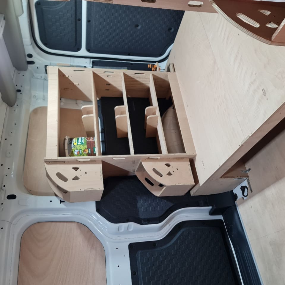 Professional Kia PV5 tool storage system installed in van