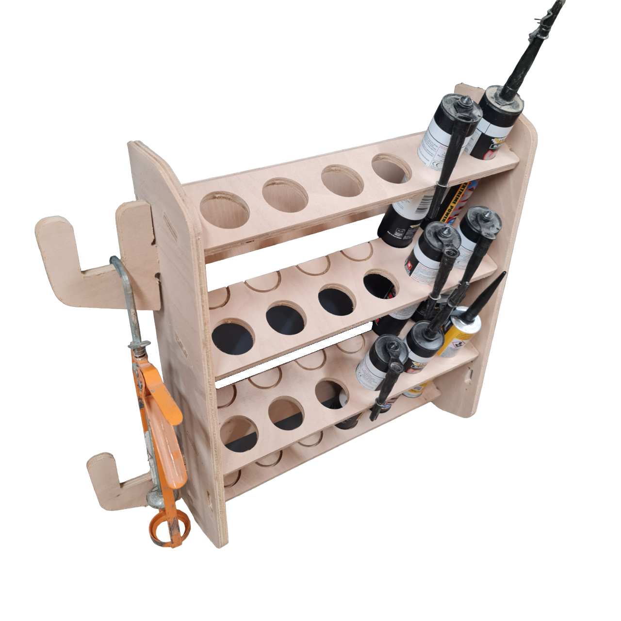 18x Silicone Tube Holder for Van Racking | Plywood Storage