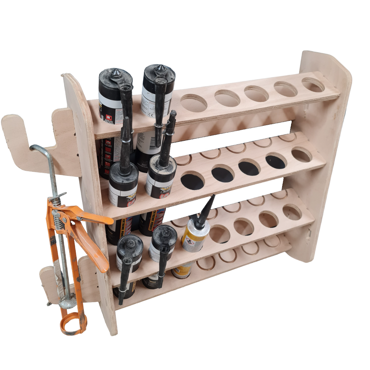 Caulking Tube Display Racking 21x Sealant Tube Holder, Mastic Caulk Silicone for Van Racking Worksho ...