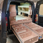 Wooden storage compartments in the back of a van Toyota ProAce City 