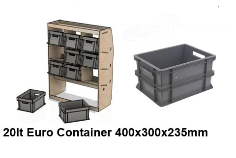 Fiat Scudo Van Racking Made For Euro Stacking Container Super Wide