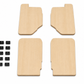 Set of plylining mats with fasteners on a white background