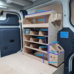 Kia PV5 van racking system installed on raised floor