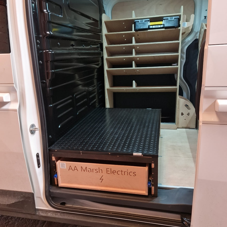 Kia PV5 Volt Slider small tool drawer floor mounted van storage box