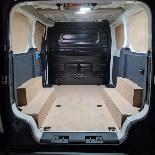 Kia PV5 floor ply lining installed to protect van metal frame