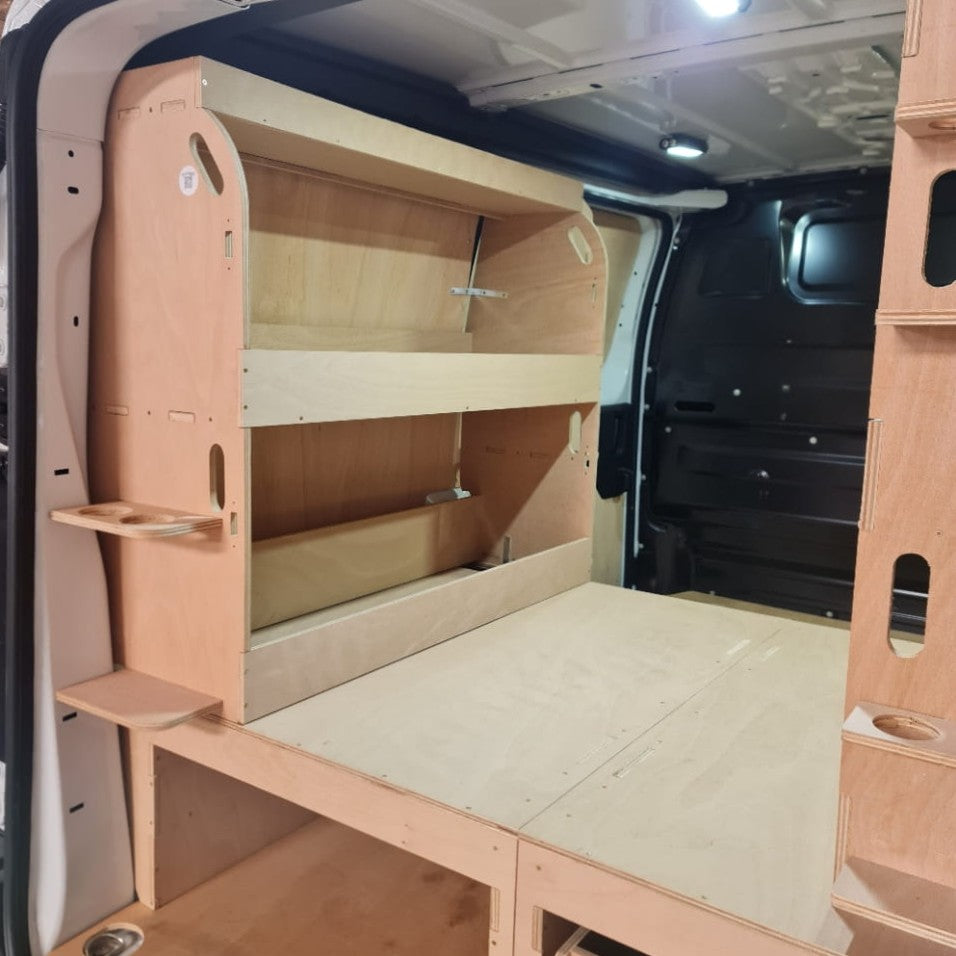 Under‑floor tool drawers inside Toyota Proace false floor system