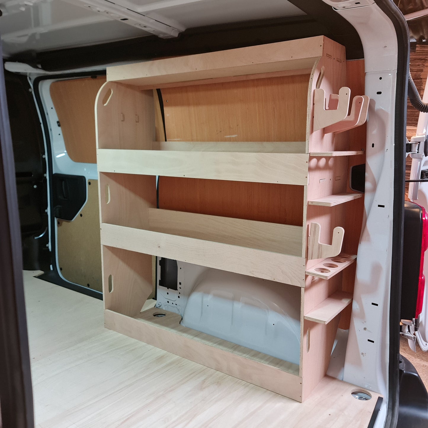 Toyota Proace 12mm plywood van racking system, strong lightweight and suitable for daily professional use.