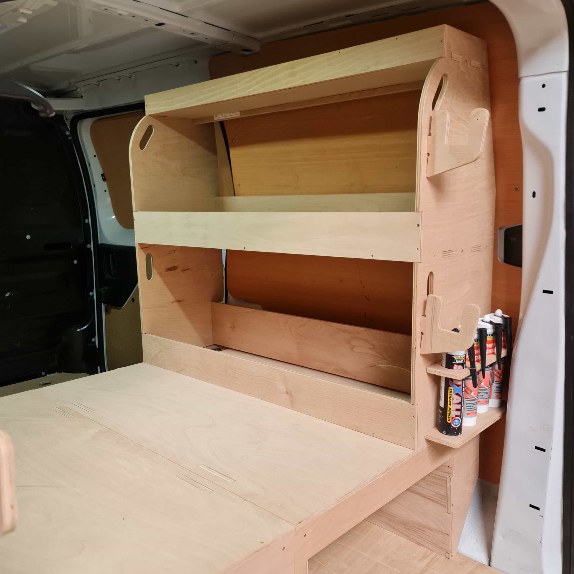 Toyota Proace tool and drill storage racking designed for power tools, hand tools and everyday work equipment