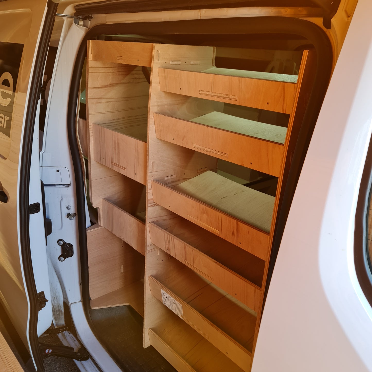 Heavy‑duty tool storage racks installed in Toyota Proace MWB