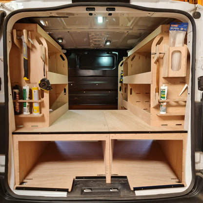 Toyota Proace MWB False Floor Vault Drawers with standard Racking Set #9