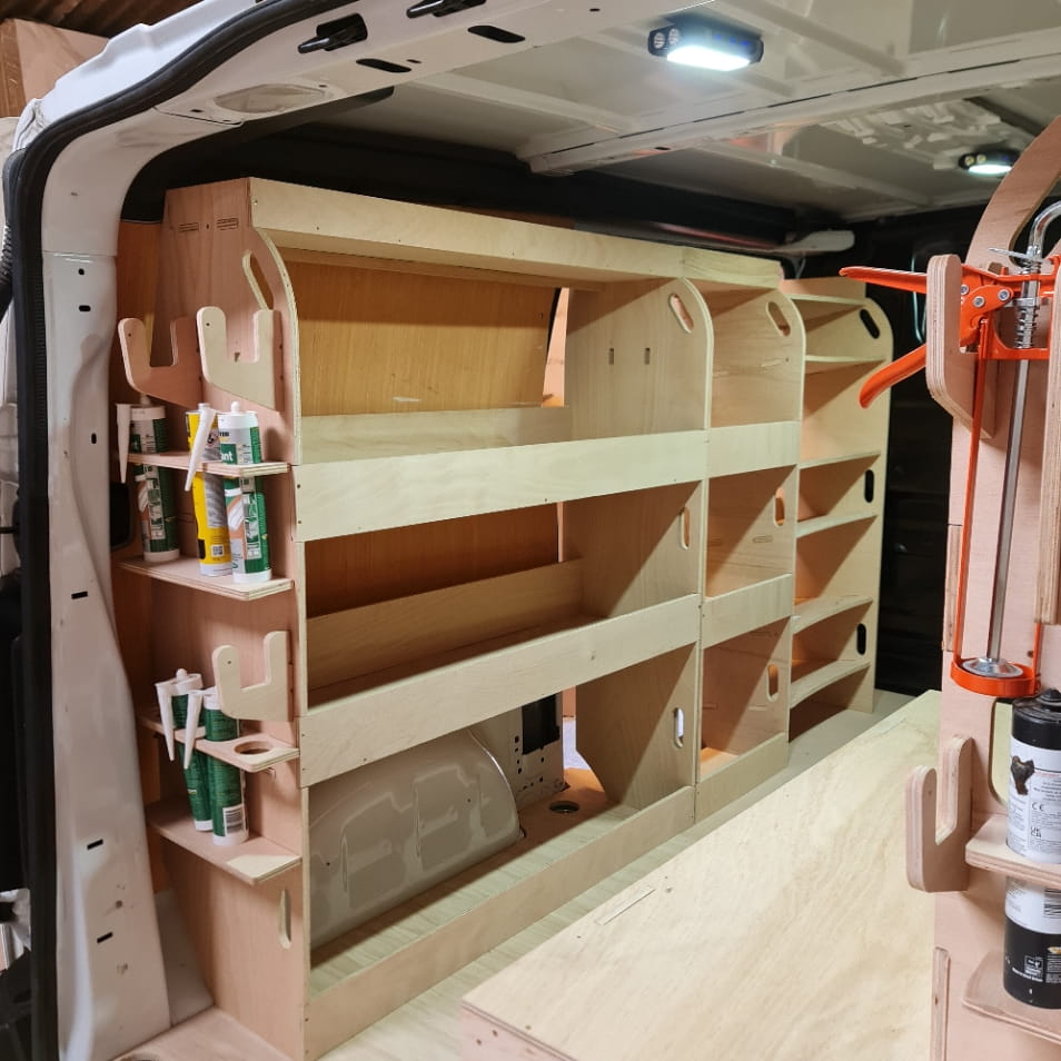 Toyota Proace MWB racking shelves and false floor system Set 16