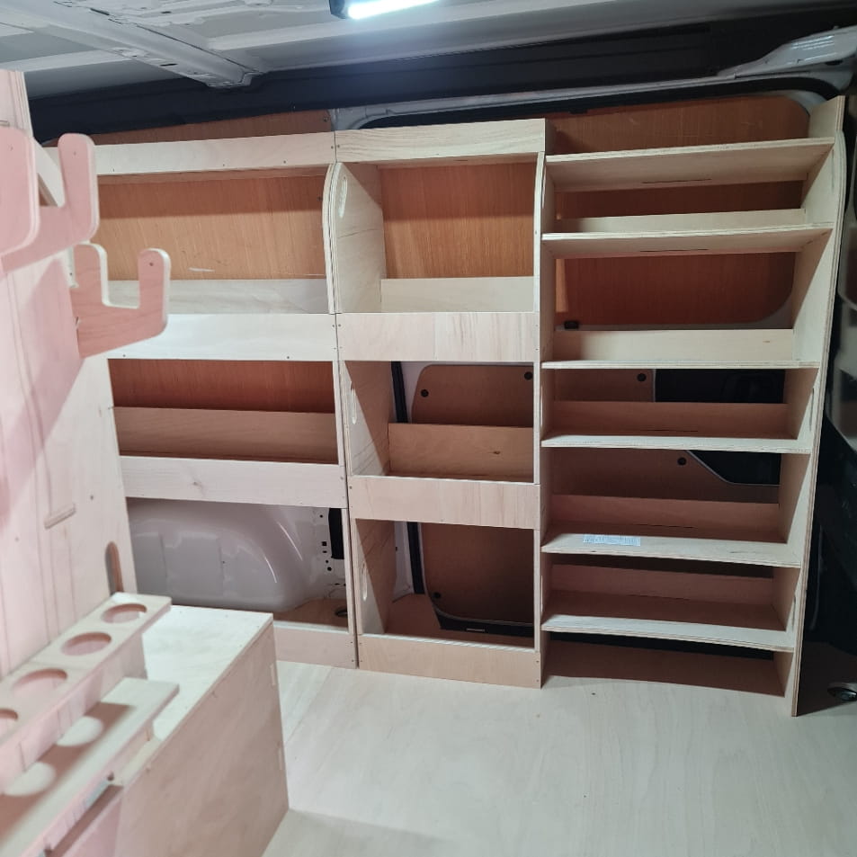Toyota Proace MWB false floor and racking Set 16 driver side view