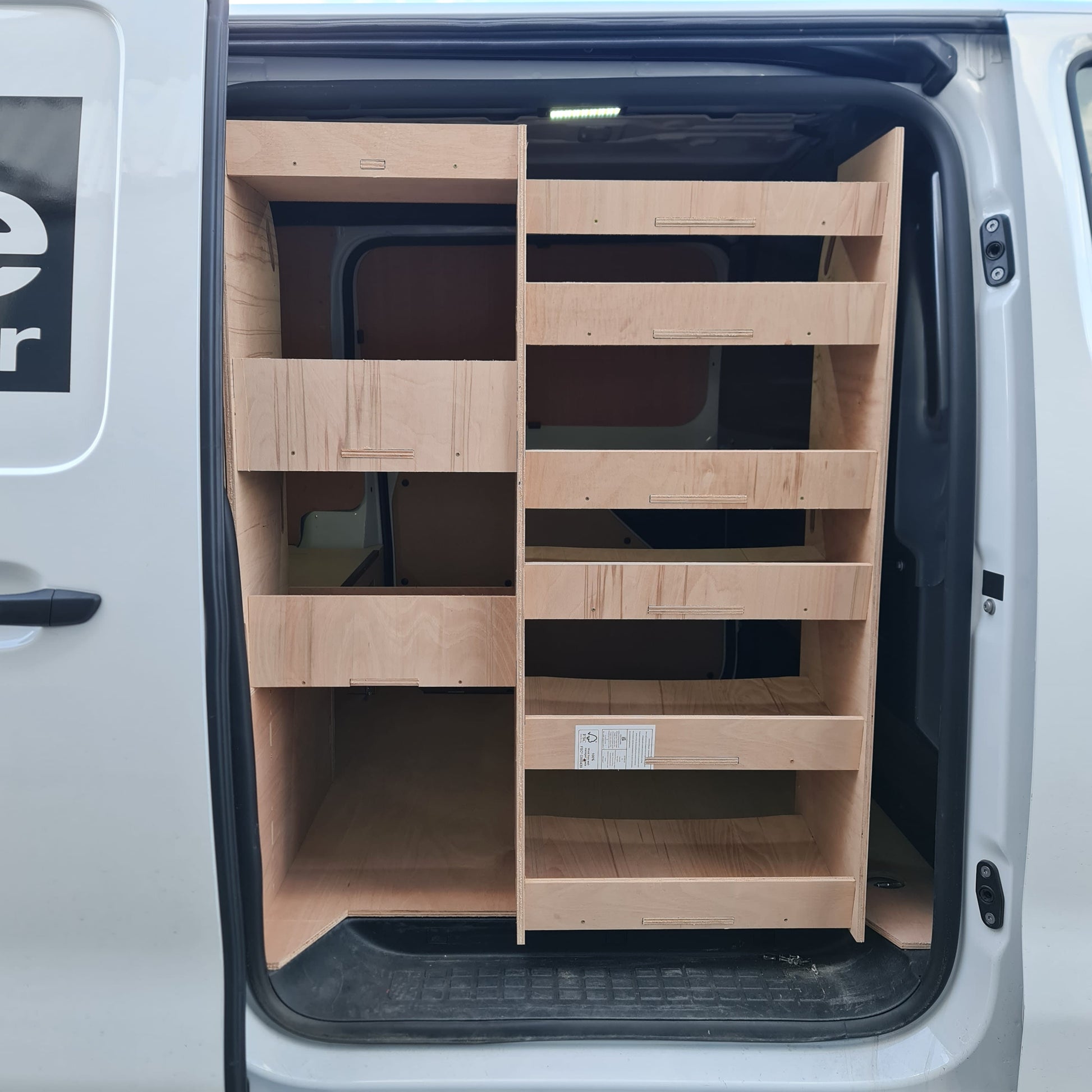 Side door access to racking system in Toyota Proace MWB van