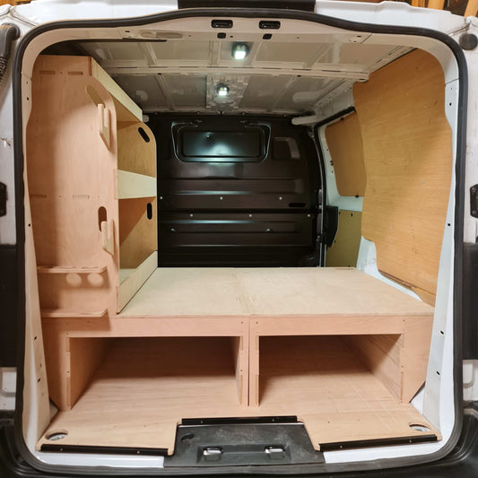Toyota Proace van false floor storage system designed to create extra space for tools, materials and work essentials