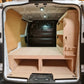 Toyota Proace false floor with passenger side racking set for organised tool storage and everyday van equipment