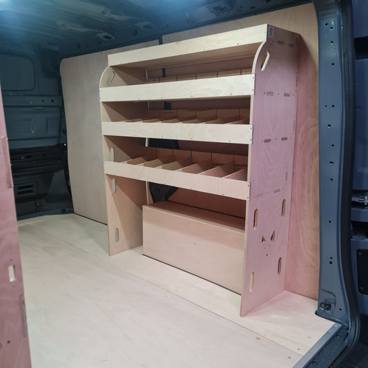 Assembly view of Toyota Proace toolbox racking