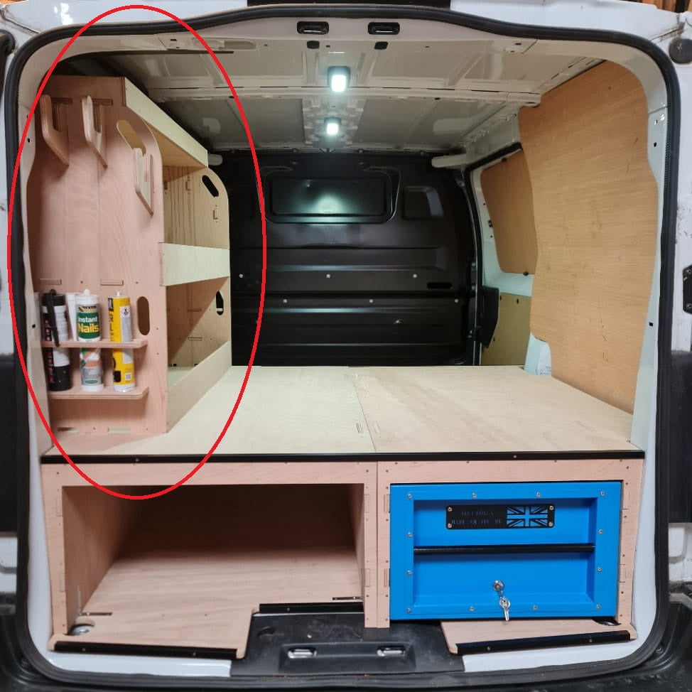 Silicone tube storage rack for 8 tubes fitted inside Toyota Proace