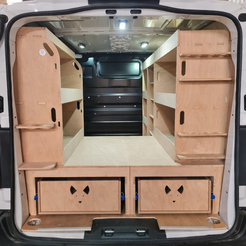 Under‑floor compartment layout inside Toyota Proace