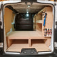 Toyota Proace driver side tool storage racking made from strong 12mm plywood for professional van organisation