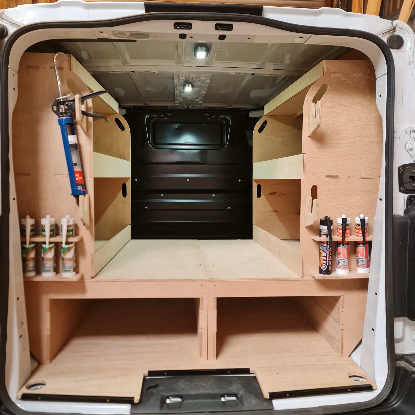 Toyota Proace van racking shelving compact Set #4 with driver side and passenger side tool storage