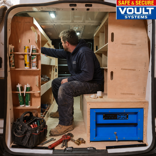 Vauxhall Vivaro Van Vault compatible raised false floor with plywood racking system