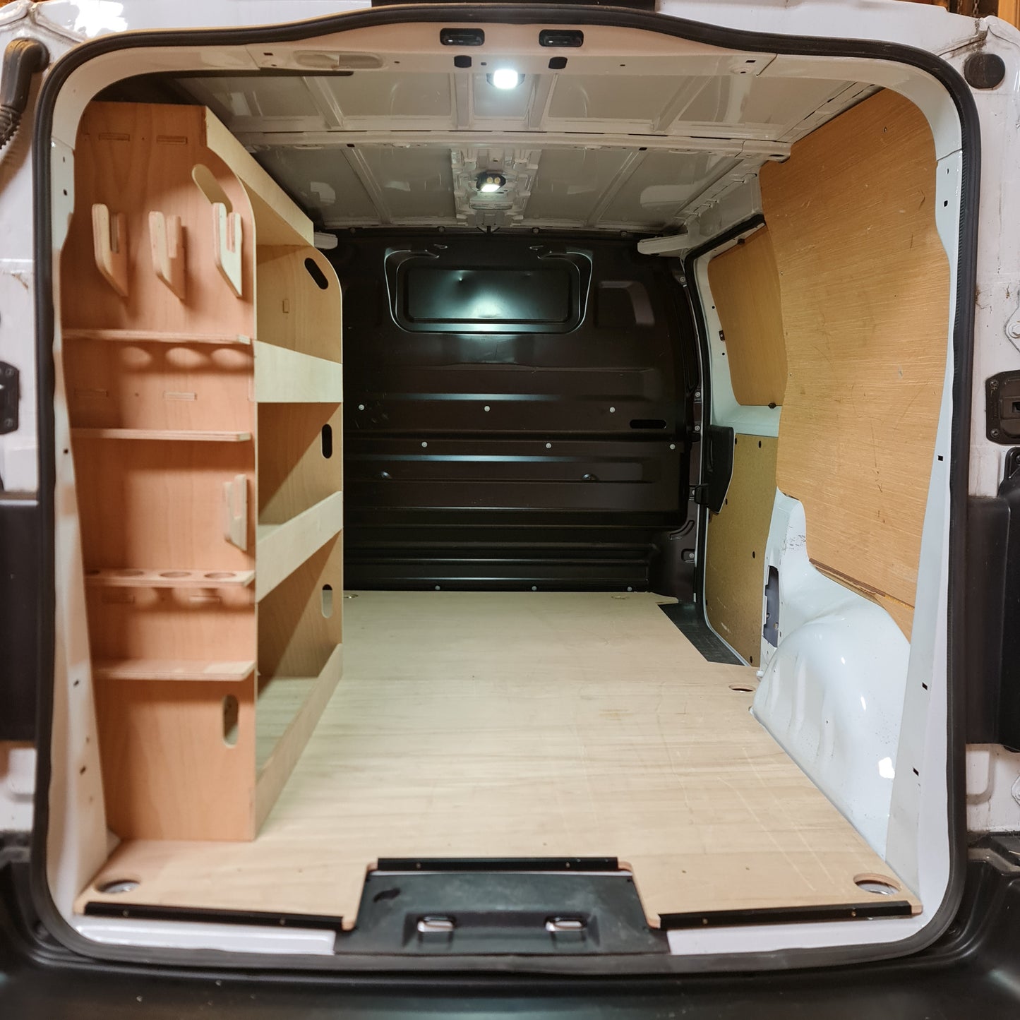 Vauxhall Vivaro compact tool racking for organised storage of tools, fittings and work equipment