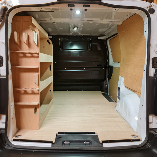 Vauxhall Vivaro compact tool racking for organised storage of tools, fittings and work equipment