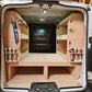 Vauxhall Vivaro driver and passenger side tool racking with raised false floor storage