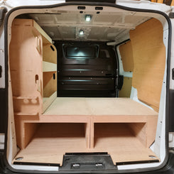 Vauxhall Vivaro false floor with tool storage racking and underfloor van storage space