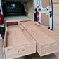Vauxhall Vivaro plywood false floor with two full-length drawers