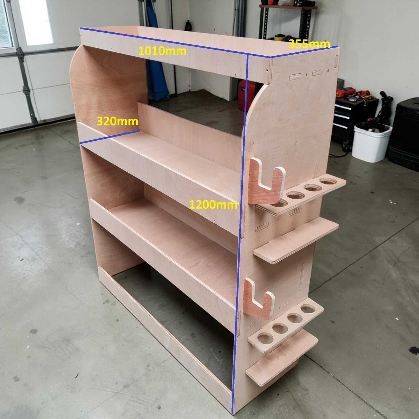 Vauxhall Vivaro side mounted plywood racking unit for driver or passenger side fitting