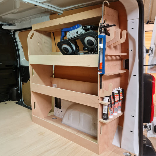 Vauxhall Vivaro van racking suitable for driver or passenger side tool storage