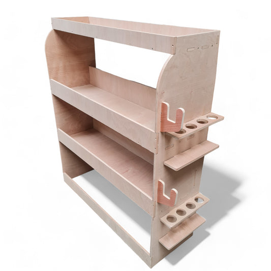 Demonstration of flexible installation for driver or passenger side van racking system
