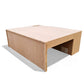 Installed raised floor creating a flat and practical load surface inside van